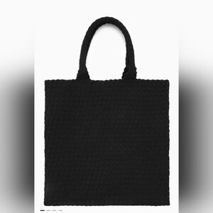 Cos Black Woven Tote Bag